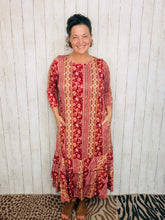 Burgundy Dream Ruffle Hem Dress