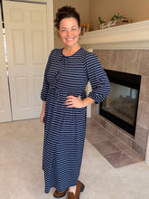 Missy Striped Dress- Navy