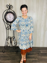 Feminine & Fabulous Navy and Sage Tunic