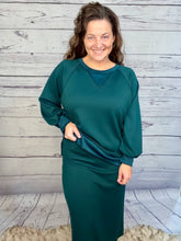 Addie Sweatshirt Style Top- Hunter Green