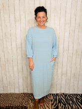 Comfy & Cute Blue Striped Dress