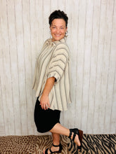 Rylee Taupe & Grey Striped Top