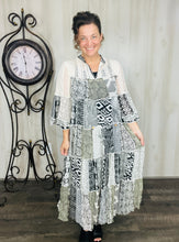 Cheri Patchwork Dress- Black & White