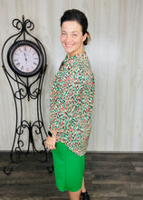 Valarie Green & Coral Top