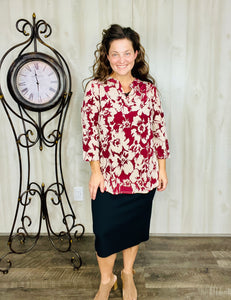 Valarie Burgundy Top