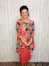 Floral & Coral Sharkbite Tunic