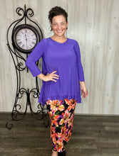 Samantha Ruffle High-Low Tunic-Purple