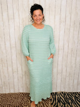 Jennifer Textured Midi Dress- Sage Green