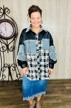 Pleather & Denim Shacket