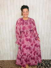 Purple & Floral Chiffon Dress