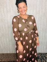 Missy Brown & Pink Polkadot Dress