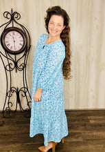 Trish Bow Front Dress- Blue Floral
