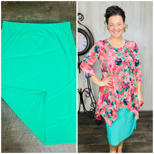 Miss Amy Pencil Skirt (Regular & Plus)- Minty Green