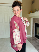 Gina Burgundy & Taupe Knit Pullover
