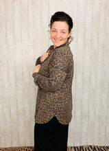 Emily Leopard Print Ribbed Shacket