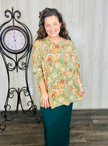 Fall Floral Mix Dolman Top