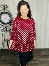 Marissa Burgundy Polkadot Tunic
