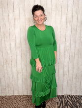 Misty Ruffle Tiered Dress-Emerald