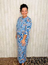Marissa Ribbed Top- Blue Floral