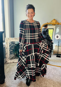 Georgia Plaid Dress- Tan or Red Plaid