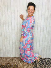 Michella High Low Dress-Blue Floral