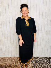 Everyday Class Leopard Detail Dress - Black