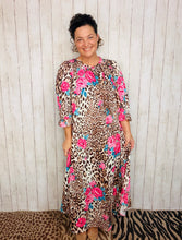 Power On The Day Dress-Leopard & Roses