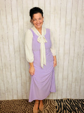 Becky Bow & Honeycomb Dress- Lilac & Ivory