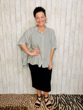 Rylee Charcoal & White Striped Top