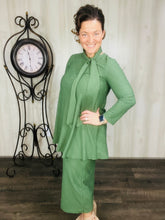 Georgia Olive Tunic- Swiss Dot Material