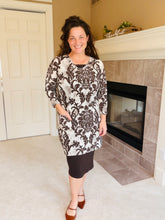 Brown Paisley Print 3/4 Sleeve Tunic