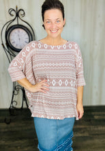 Rissa Mauve & Aztec Poncho Top