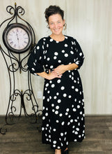 Julia Black & White Polkadot Midi Dress
