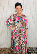 Power On The Day Dress-Leopard & Roses