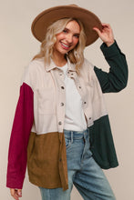 Corduroy Color Block Shacket