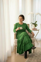 Misty Ruffle Tiered Dress-Emerald