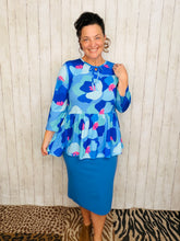 Jordan Tiered Tunic Top- Blue Mix