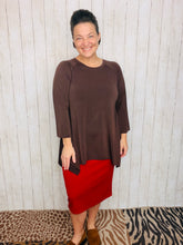 Tara Sharkbite Tunic-Brown