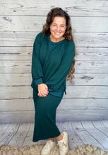 Addie Sweatshirt Style Top- Hunter Green