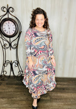 Veronica Ruffle Swing Dress- Warm Paisley Print