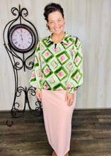 "The Lovely" Blouse- Green or Blue Multi