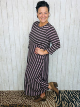 Everyday Style Dress- Brown & Pink Stripes