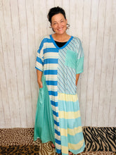 Blue Multi-Print T-Shirt Dress