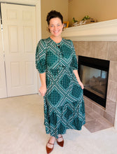 Missy Hunter Green Print Dress