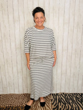 Marissa Ribbed Top- Gray Stripe