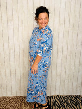 Marissa Ribbed Top- Blue Floral