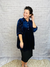 Velvet & Pearl Tunic Style- Black, Hunter Green or Navy