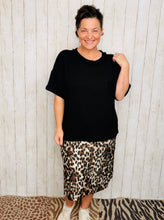 Ribbed Oversized Top- Black