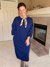 Oh So Comfy Sweatshirt Dress-Navy