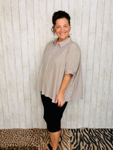 Rylee Mocha & White Striped Top